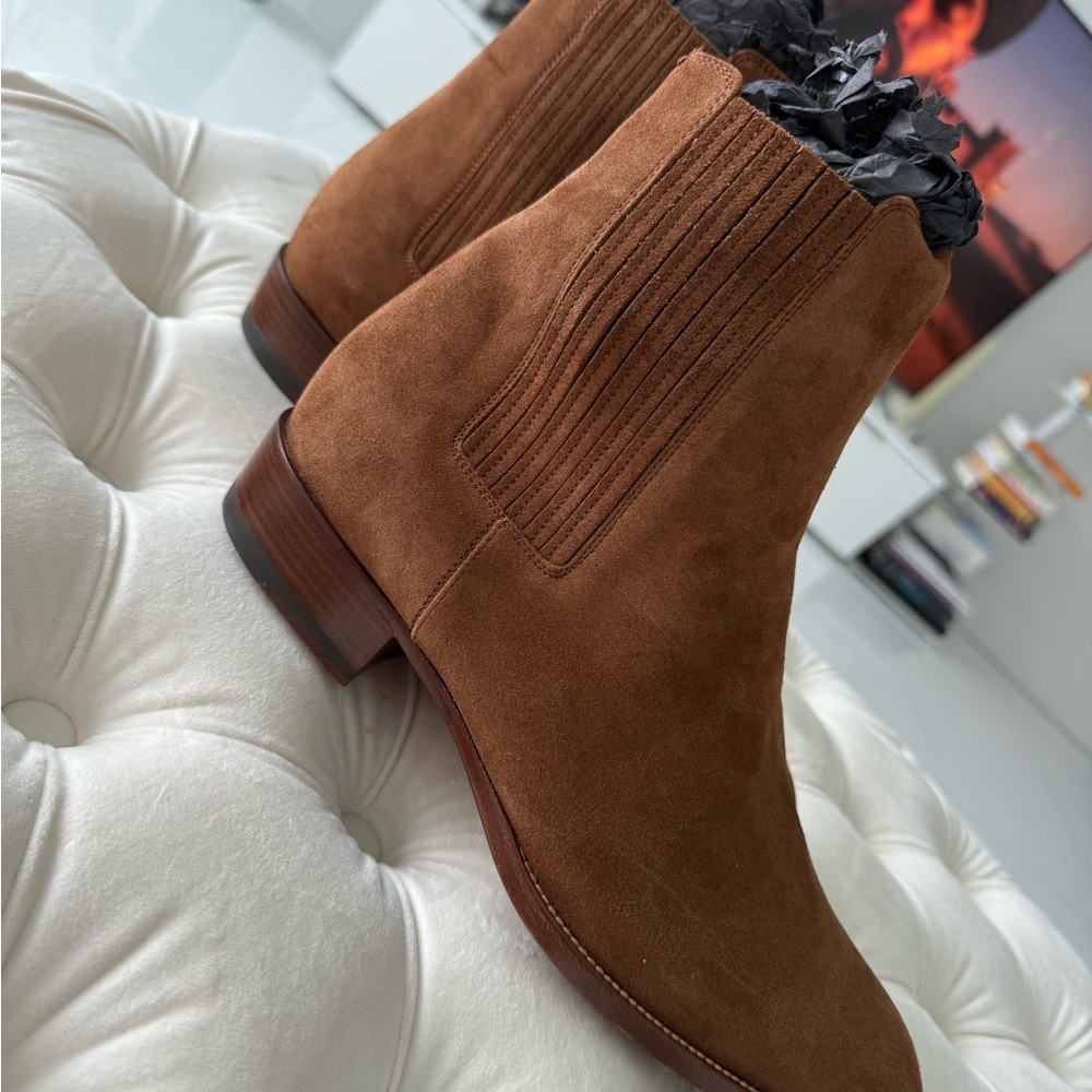 Saint Laurent Rich Brown Suede Men's Boots - Picture 2 of 4